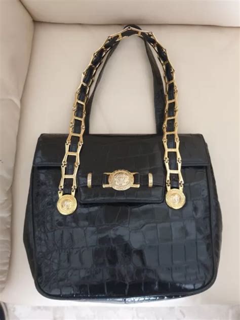 Gianni Versace Couture anni '90 Borsa grande in pelle con